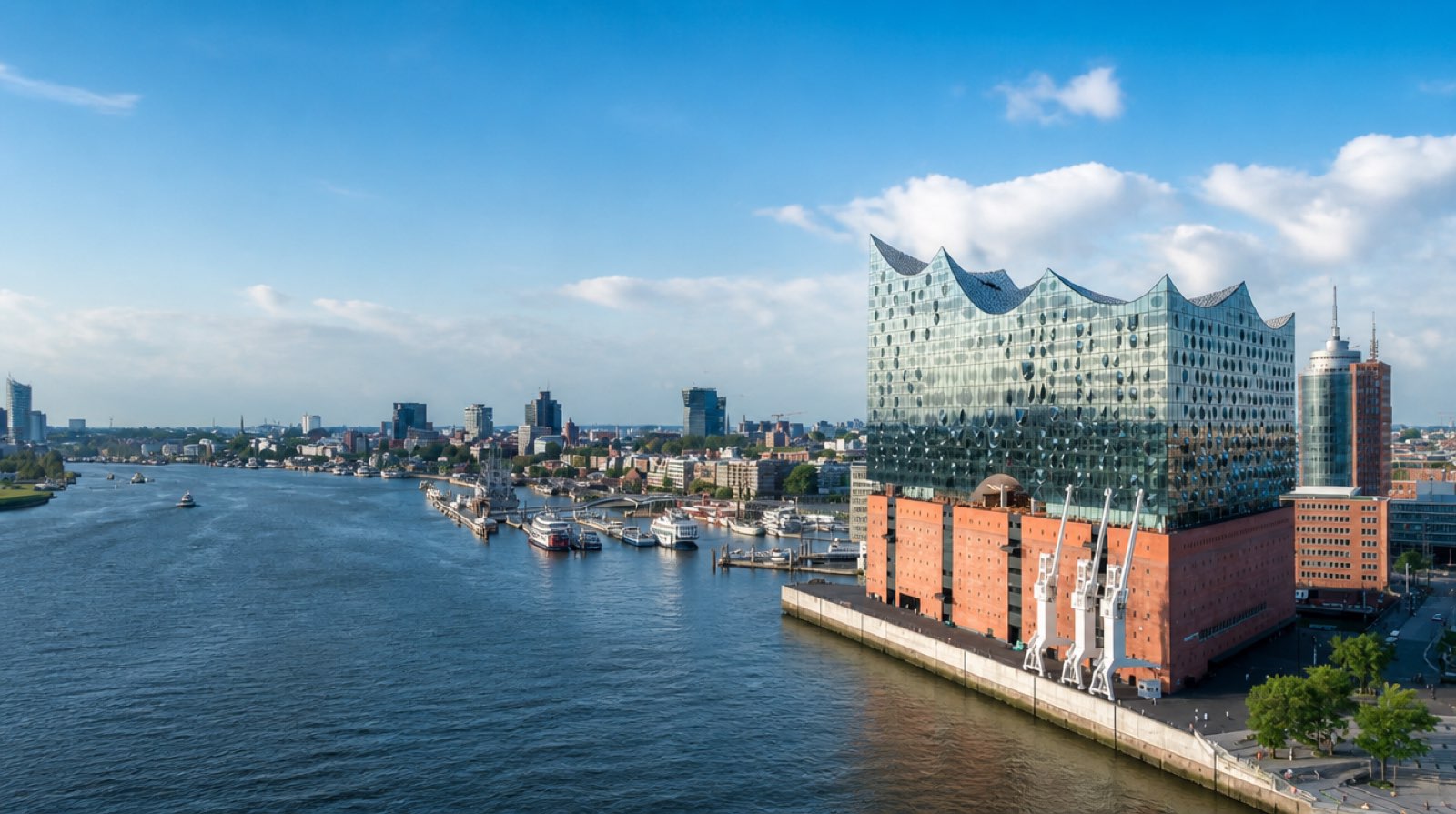 Hamburg HafenCity with the Elbphilharmonie from the air